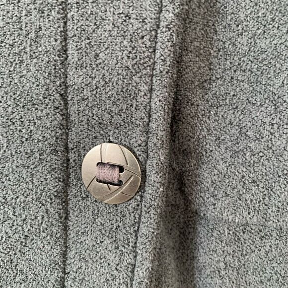 Orb Soft Grey Asymmetrical Buttons Sweater Jacket - Picture 4 of 7